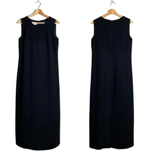 Talbots Sleeveless Shift Formal Maxi Dress Women's 8 Black Cocktail Gown Evening